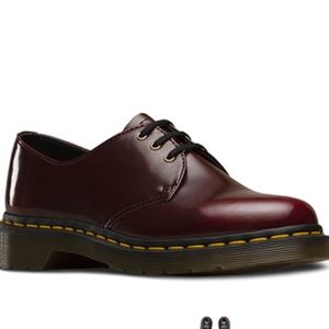 Doc Martens vegan 1461 cherry red 3-eye lace ups